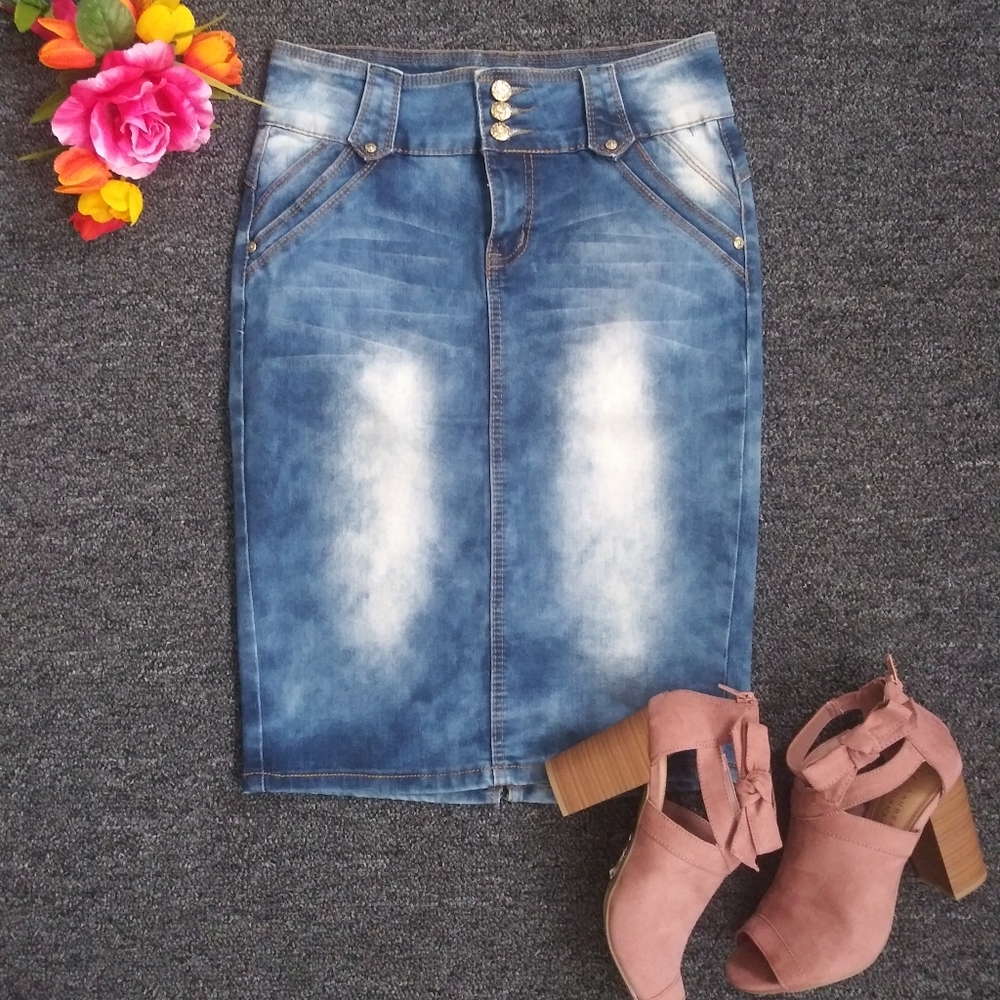 Vintage Denim Washed Skirt